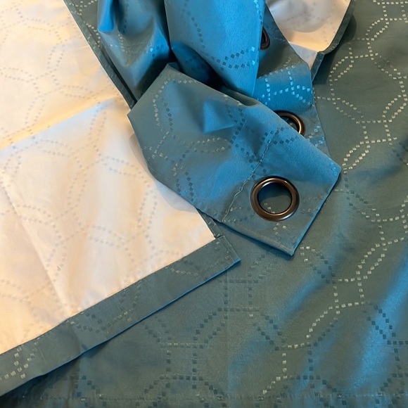 Teal Curtain Panel Set of 2  37”x106.5” - Picture 5 of 6